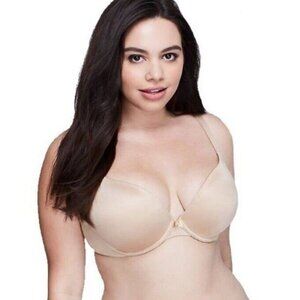 Lane Bryant Cacique Bra Intuition Uplift Plunge Cafe Mocha Size 46DDD